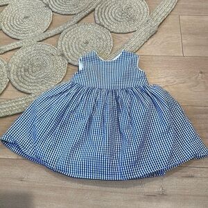 Papp D’Anjo seersucker gingham dress scalloped 2T button lined